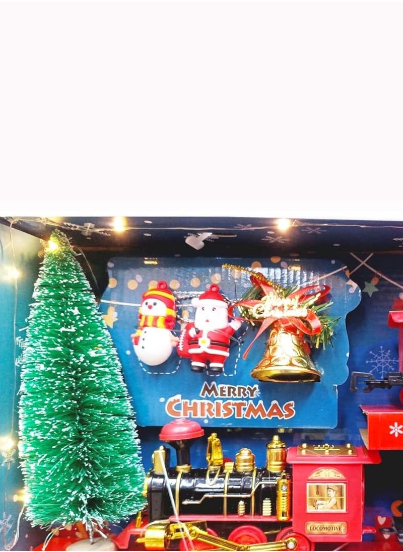 TOY GARDEN Christmas Train Set - Toy Train Set with Lights and Sounds, Round Railway Tracks for Under / Around The Christmas Tree Gift for Kids Children  - Image 4