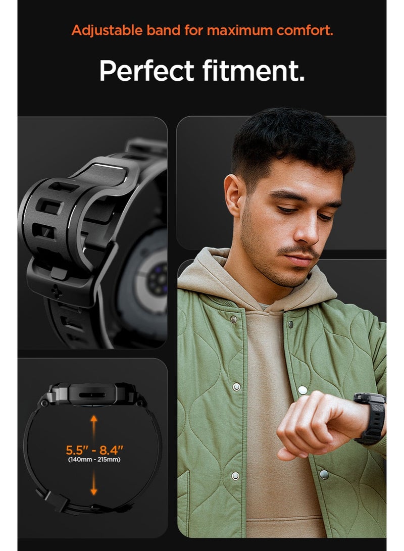 Spigen Rugged Armor Pro for Samsung Galaxy Watch 8 44mm Case with Band (2025) - Matte Black - Image 5