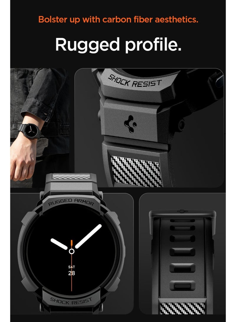 Spigen Rugged Armor Pro for Samsung Galaxy Watch 8 44mm Case with Band (2025) - Matte Black - Image 4