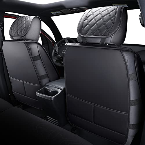 Aierxuan Toyota Tacoma Seat Covers Custom Fit 2005-2025 TRD Pro Magnetic Gray Limited SX Package Double Cab Pickup Truck Waterproof Leather Front Car Cushions(2 PCS Front, Black) - Image 4