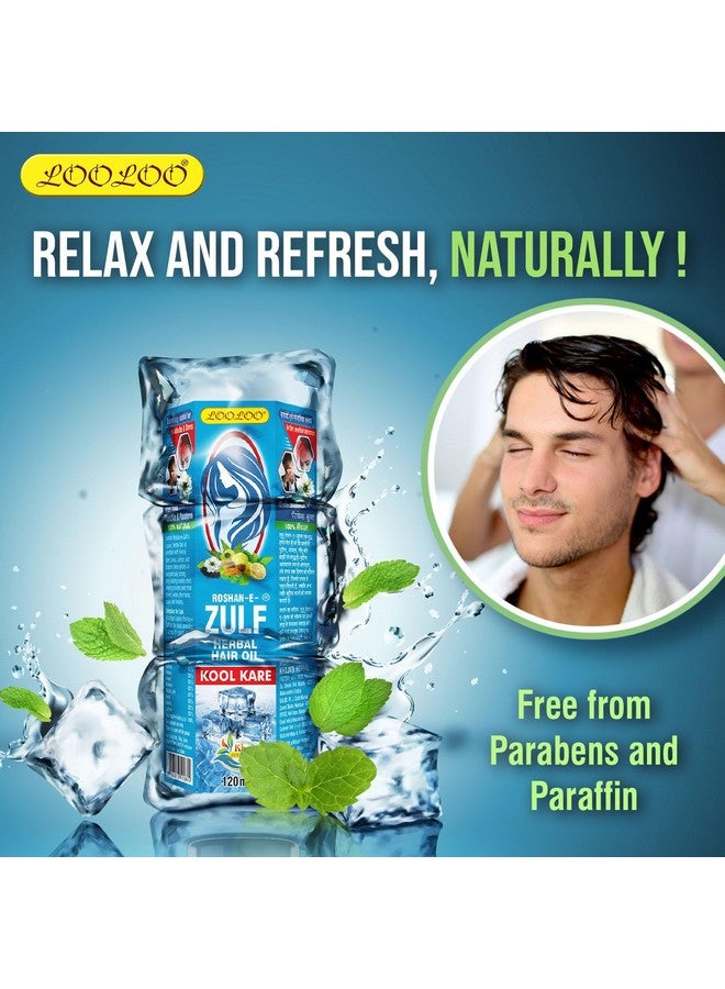 LooLoo Roshanezulf Hair Oil 120Ml Herbal Hair Oil Mint Brahmi & Henna Pack Of 2 (120Ml Each) - Image 4