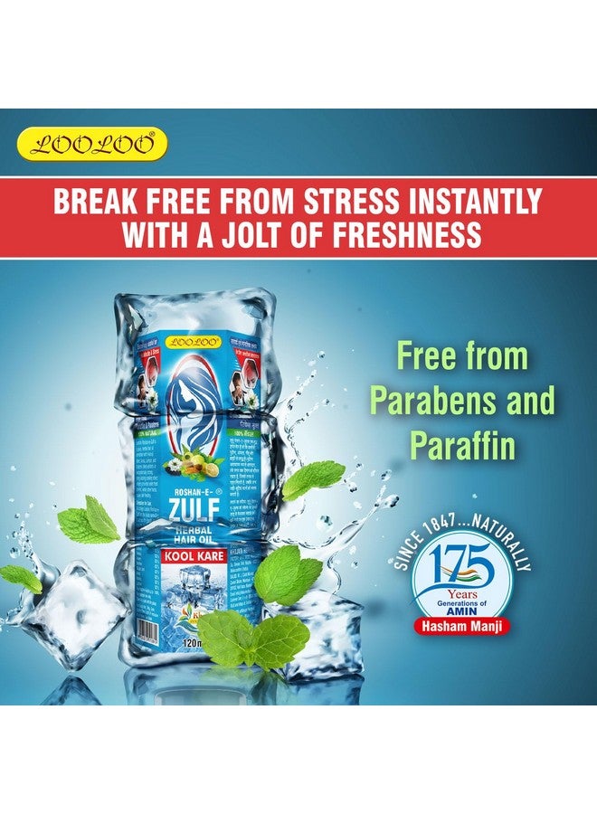 LooLoo Roshanezulf Hair Oil 120Ml Herbal Hair Oil Mint Brahmi & Henna Pack Of 2 (120Ml Each) - Image 2