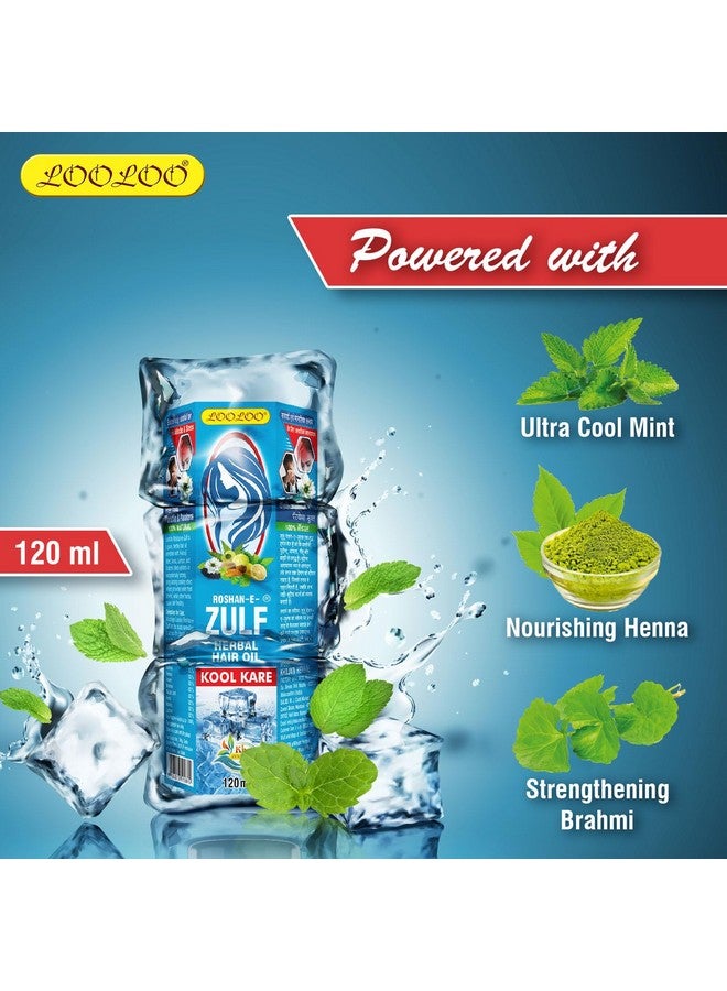 LooLoo Roshanezulf Hair Oil 120Ml Herbal Hair Oil Mint Brahmi & Henna Pack Of 2 (120Ml Each) - Image 3