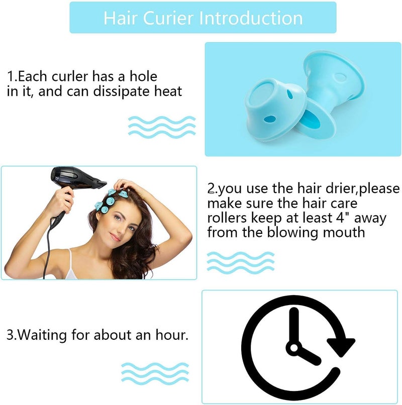 DNESHY Silicone Hair Curlers Heatless Rollers for Women. (Pink, 20 pcs) - Image 2