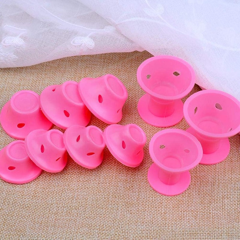 DNESHY Silicone Hair Curlers Heatless Rollers for Women. (Pink, 20 pcs) - Image 1
