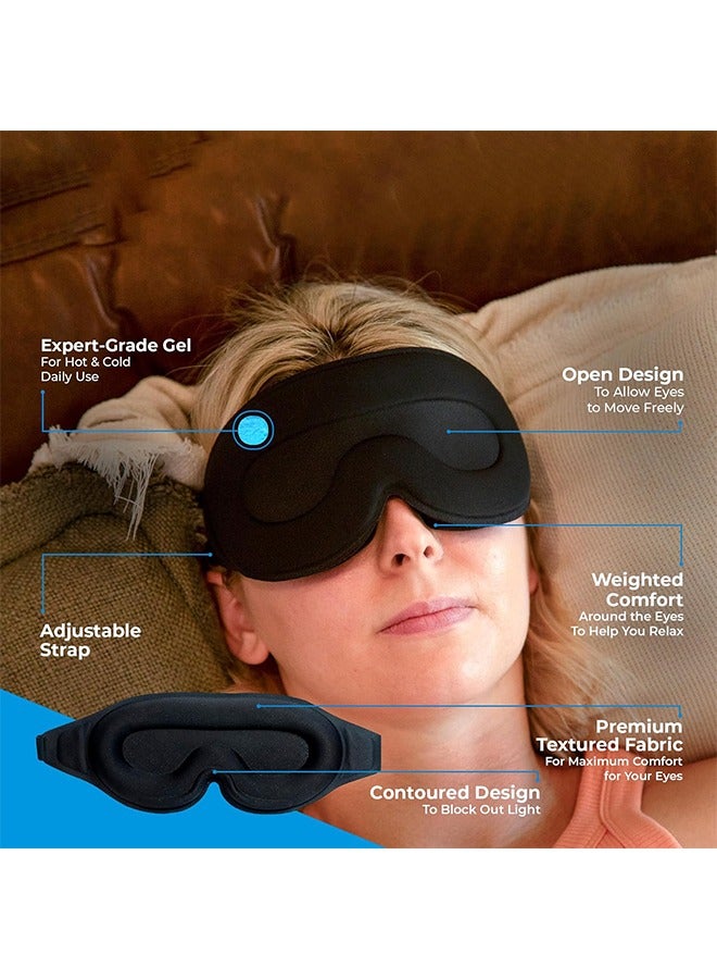 general Sleep Mask and Cooling Gel Relief,Sleep Eye Mask Blackout Blindfold Cold,3D Contoured Relaxing No Pressure Eye Cover to Block Light for Comfortable Soothing Night Sleeping - Image 2
