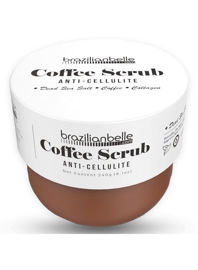brazilian belle مقشر الجسم المقشر مع الكافيين والسكر البني معزز بملح البحر الميت الطبيعي وقهوة البرازيل أفضل مقشر للجسم مضاد للسيلوليت (81 أونصة) - Image 1