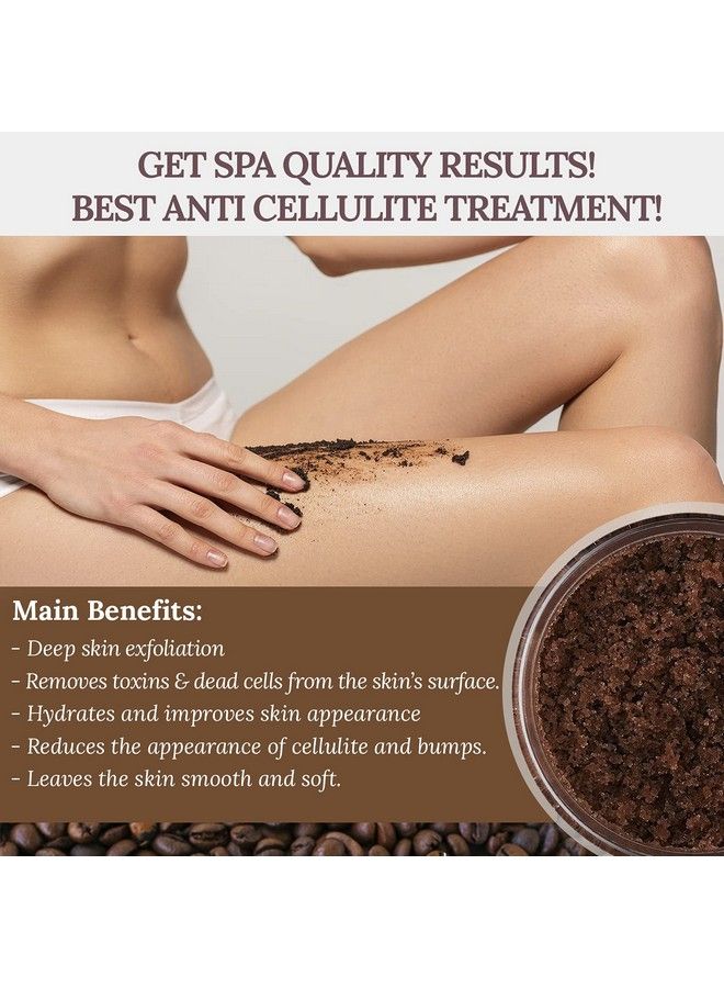 brazilian belle مقشر الجسم المقشر مع الكافيين والسكر البني معزز بملح البحر الميت الطبيعي وقهوة البرازيل أفضل مقشر للجسم مضاد للسيلوليت (81 أونصة) - Image 4