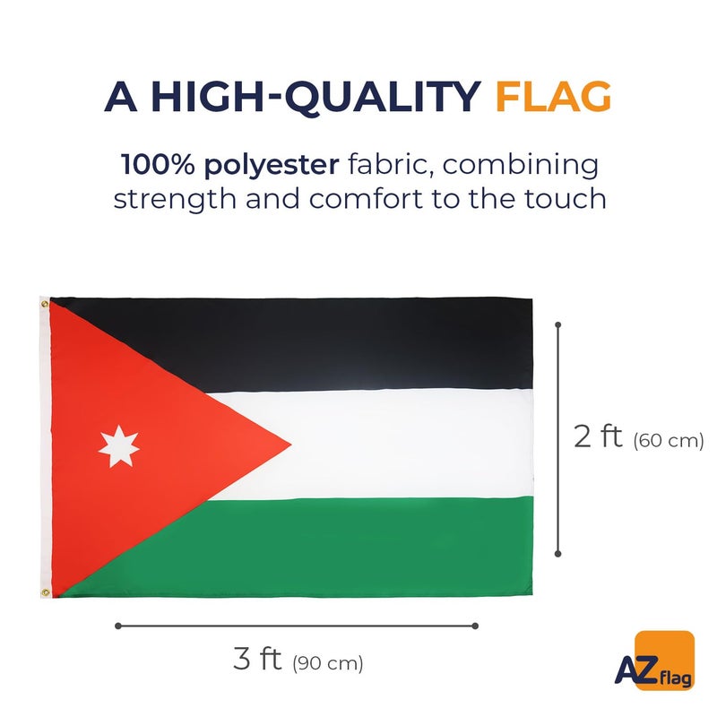 Generic AZ FLAG Jordan Flag 2' x 3' - Jordanian Flags 60 x 90 cm - Banner 2x3 ft  - Image 2