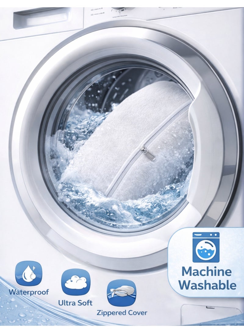 F.A.M.S Coral Fleece Pillow Protector with Zipper – 260 GSM Ultra Soft Pillow Cover, Dust & Stain Protection, 75 x 50 cm, Hotel Quality - Image 4