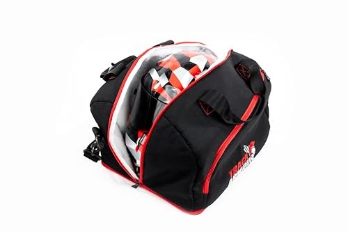 TRACK ARMOUR Motorcycle Helmet Bag Racing Helmet Bag for Travel and Storage Fleece Lined Helmet Carrier with Hidden Shoe Compartment Waterproof 600D Oxford Motorcycle Gear Bag for Auto Racing Track Day - Image 3