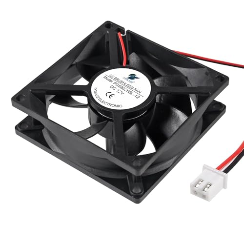 PGSA2Z 4 Pack 80mm Cooling Fan 80x80x25mm DC 12V Brushless Computer Case Fan with 2-Pin XH2.54 Connector for PC DIY Electronics - Image 4