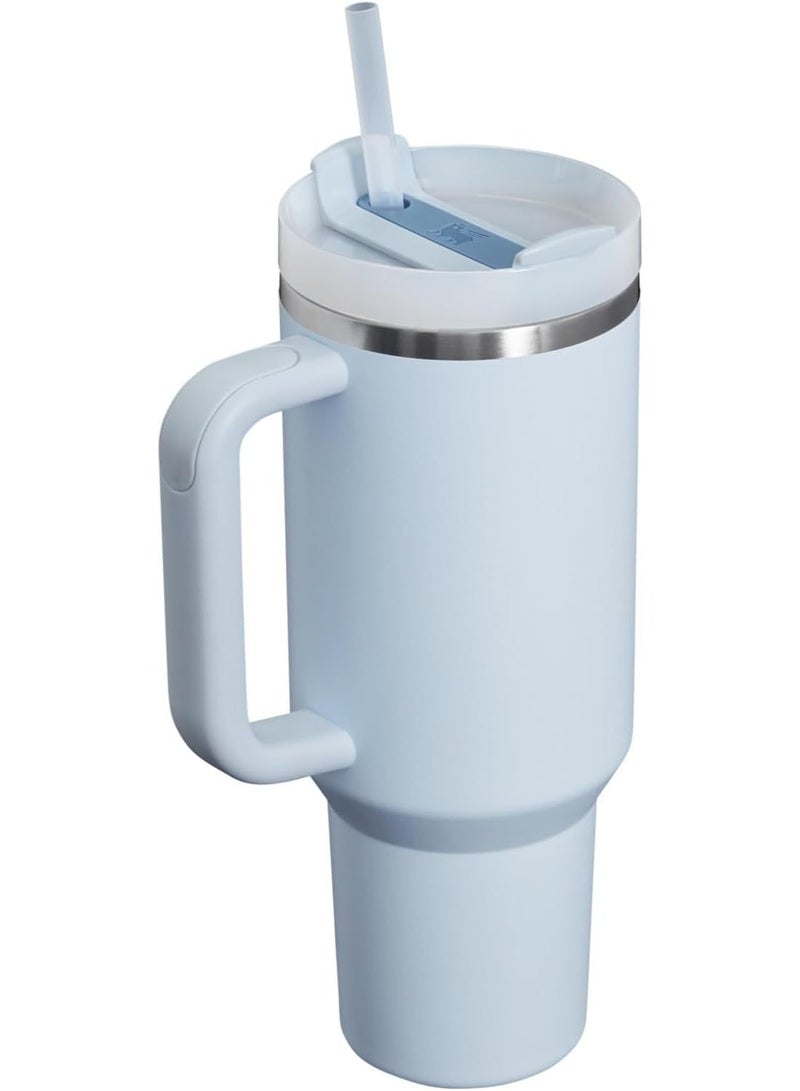 Stanley cup 40 oz Thermal Mug with Straw and Handle, 1200 ml Coffee Mug To Go, Double-Walled Stainless Steel Vacuum Insulated Mug with Lid, Portable Car Mug for Hot and Cold Drinks (Baby Blue) - Image 2