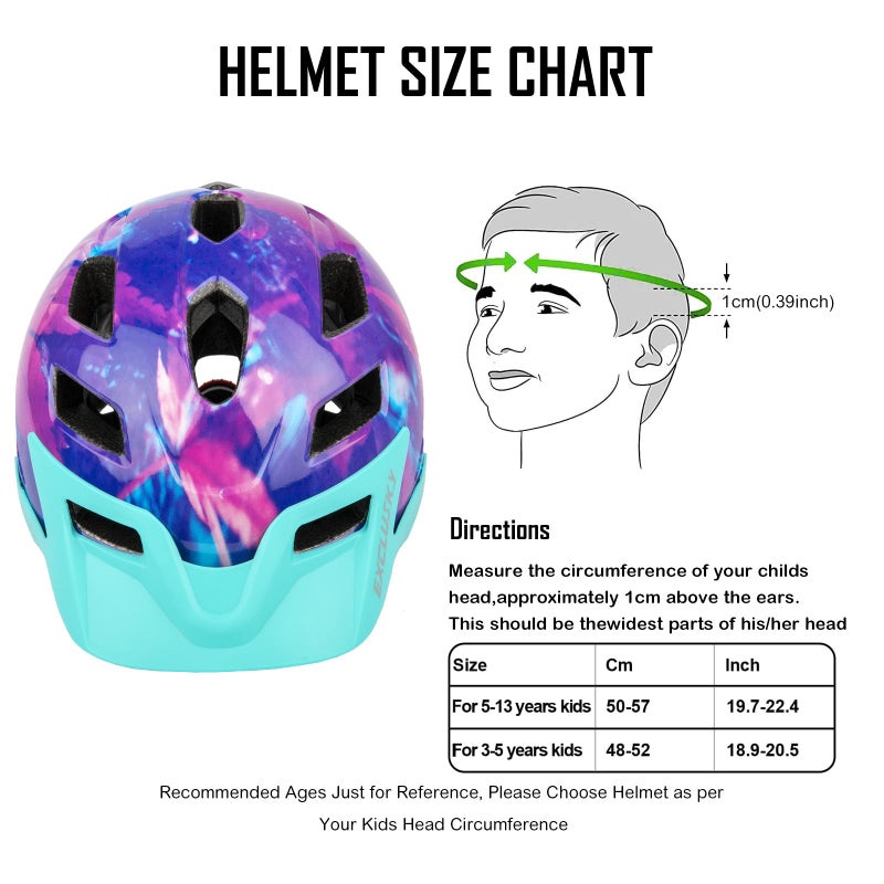 EXCLUSKY Kids Helmet, Exclusky Kids Bike Helmet Adjustable Safety Lightweight Children Bicycle For Skating Cycling Scooter Boys And Girls Bicycle Helmets Ages 5+ - Image 2