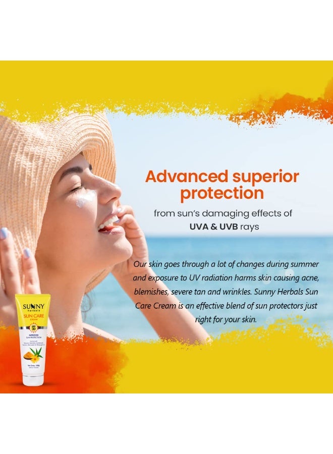 صني كريم العناية بالشمس غير الدهني (SPF-30) مع حماية ثلاثية المفعول من أشعة الشمس فوق البنفسجية فئة A والأشعة فوق البنفسجية فئة B | يحمي البشرة من الجفاف والدباغة | يمنح البشرة الفاتحة | جميع أنواع البشرة 100 جرام (عبوة من 1) - Image 2