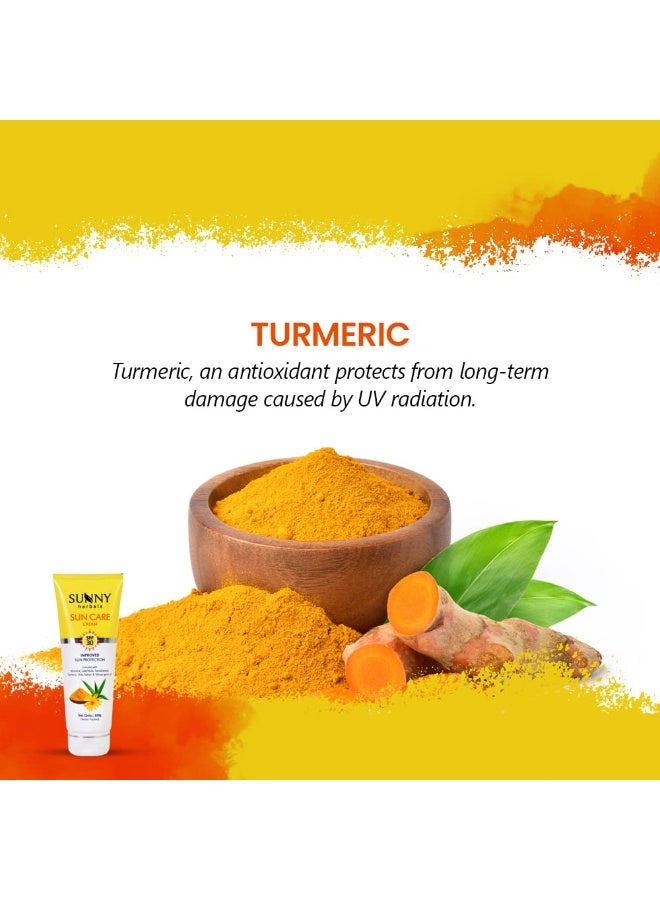 صني كريم العناية بالشمس غير الدهني (SPF-30) مع حماية ثلاثية المفعول من أشعة الشمس فوق البنفسجية فئة A والأشعة فوق البنفسجية فئة B | يحمي البشرة من الجفاف والدباغة | يمنح البشرة الفاتحة | جميع أنواع البشرة 100 جرام (عبوة من 1) - Image 3