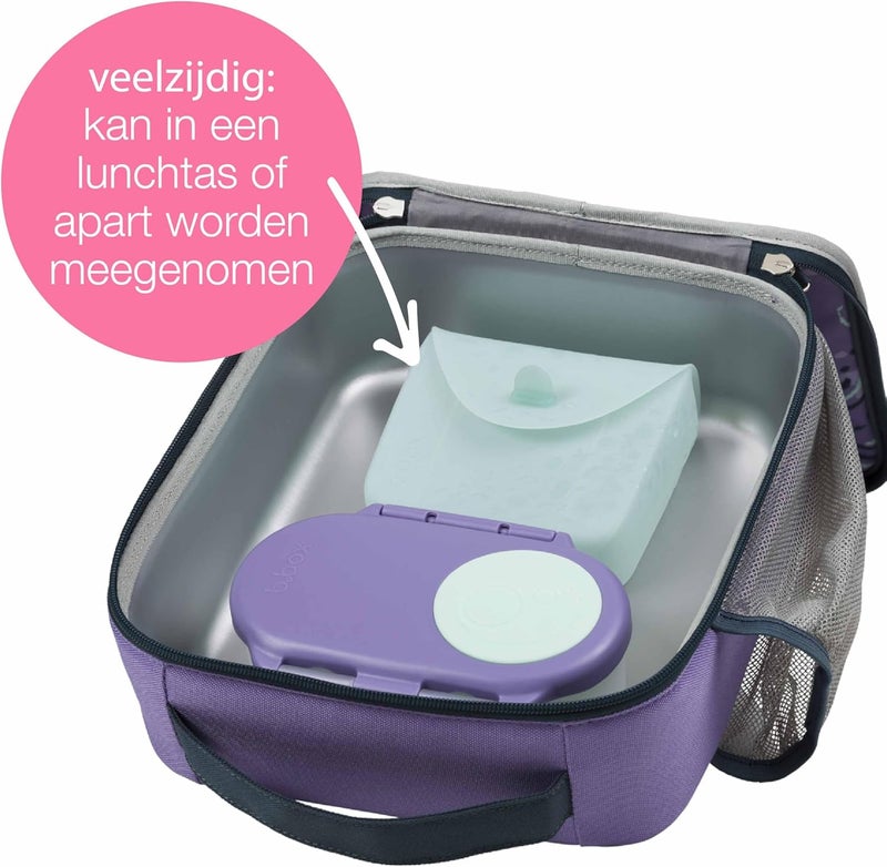 b.box Silicone Sandwich Pocket - Reusable Food Storage Pouch, Microwave & Dishwasher Safe, Forest Color - Image 5