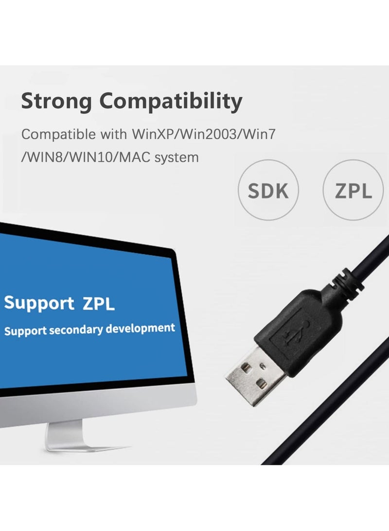 طابعة ليبل شحن بقياس 80 مم مع بلوتوث وUSB وقاطع تلقائي - Image 5
