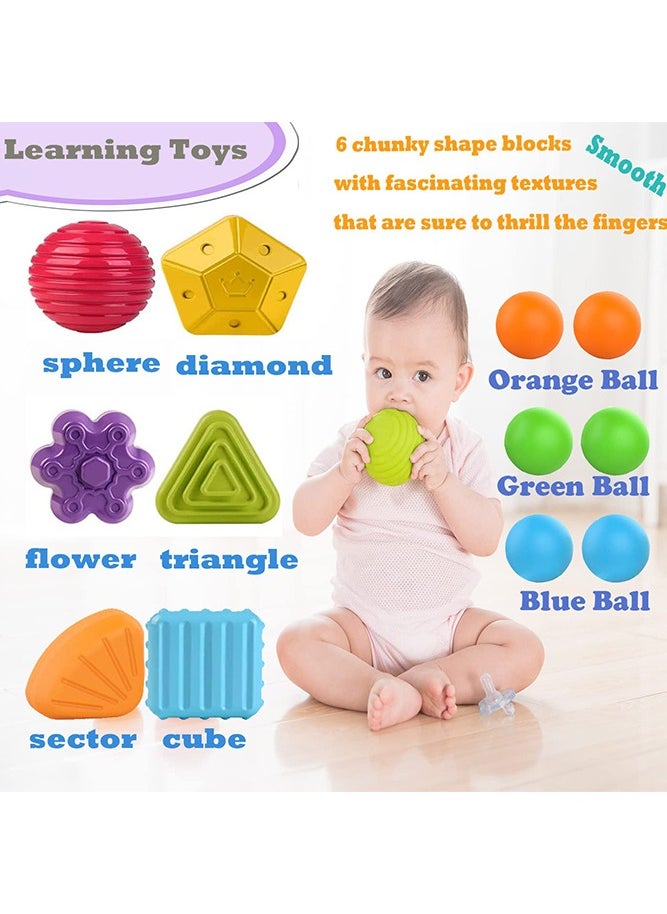 Bebiland Baby Sorter Toy with Colorful Soft Cuboid and 12 Multi Sensory Shapes  - Image 3
