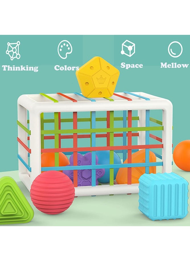 Bebiland Baby Sorter Toy with Colorful Soft Cuboid and 12 Multi Sensory Shapes  - Image 4