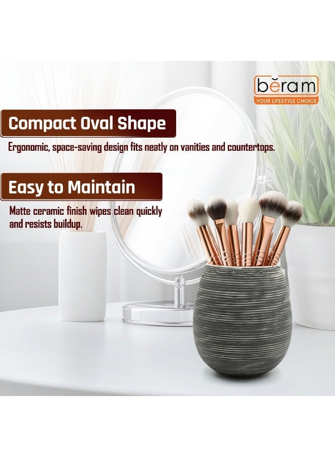 Beram 4-Piece Bathroom Accessory Set – Includes soap dispenser tumbler dual-slot toothbrush holder and multipurpose holder - Image 5