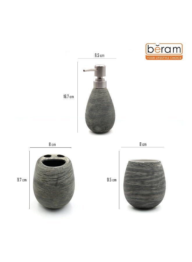 Beram 4-Piece Bathroom Accessory Set – Includes soap dispenser tumbler dual-slot toothbrush holder and multipurpose holder - Image 4