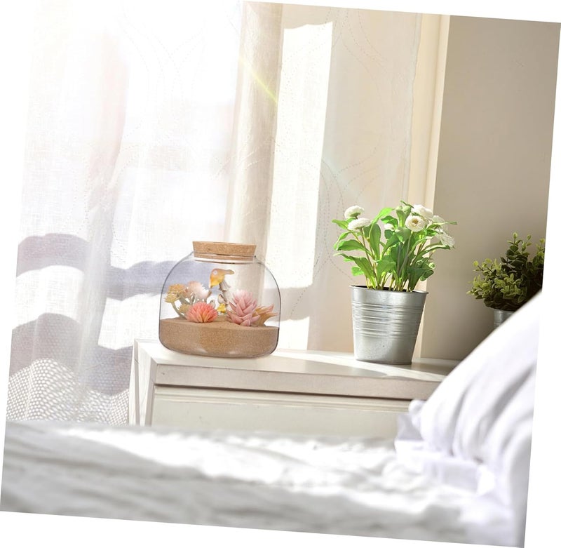 IMIKEYA Terrarium Plants Glass Jar Landscape Ecosystem with Hydroponic and Aquatic Decor - Image 4