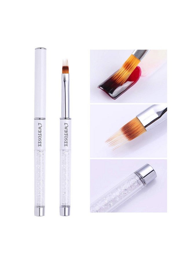 LWBTOSEE 2Pcs Nail Ombre Brush Nail Art Painting Pen Brush Uv Gel Polish Gradient Color Rhinestone Crystal Acrylic Nail Drawing Pen - Image 2
