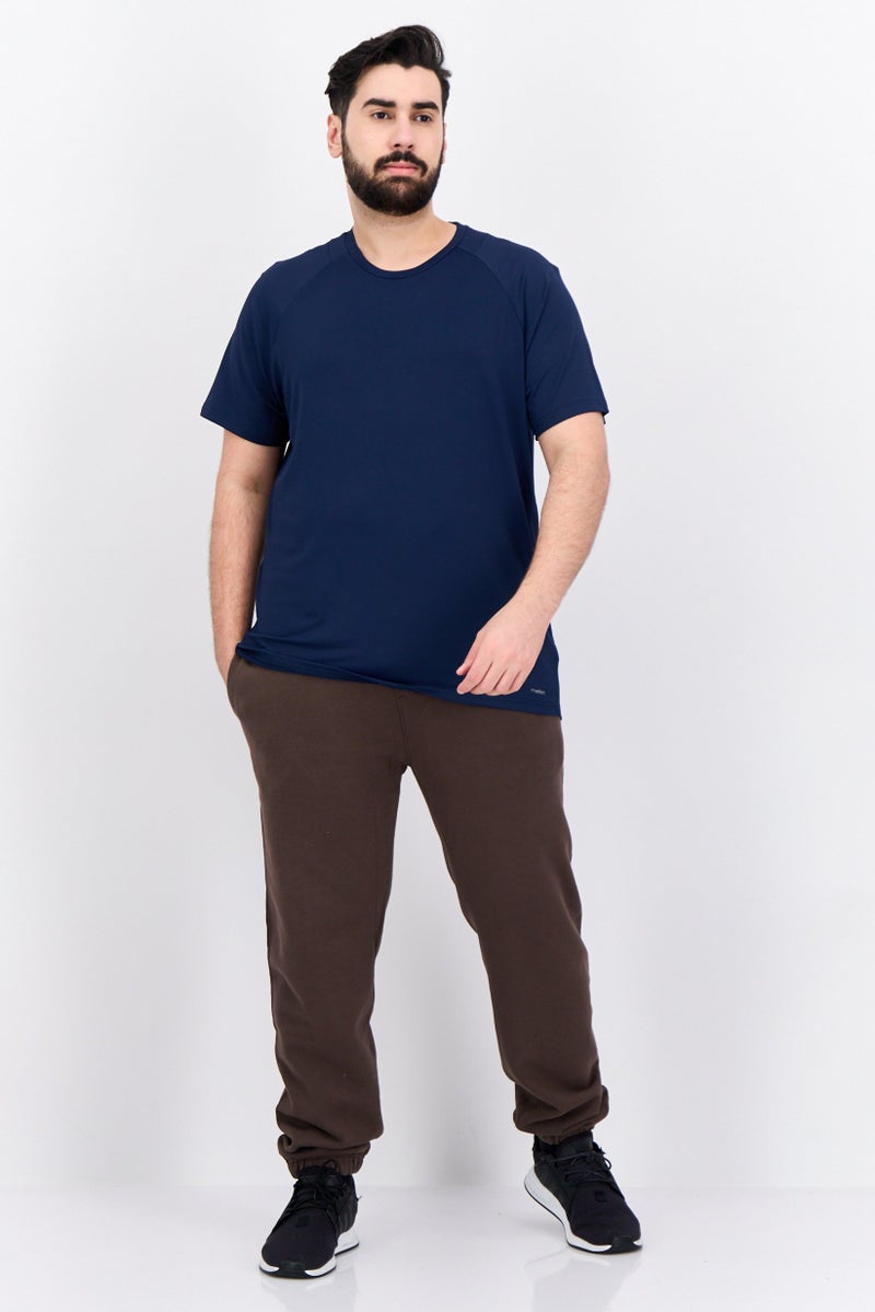 MOTION Men Sportswear Fit Short Sleeve Training T-Shirts, Navy Blue - Image 4