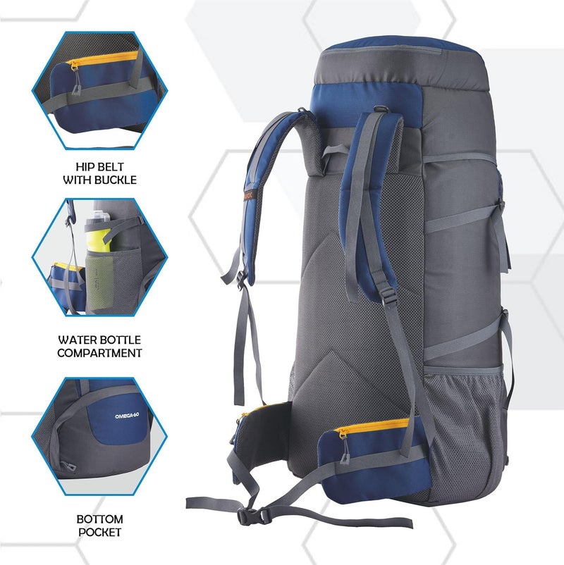 Trawoc حقيبة ظهر TRAWOC OMEGA 60 لتر للتنزه والتخييم - Image 3