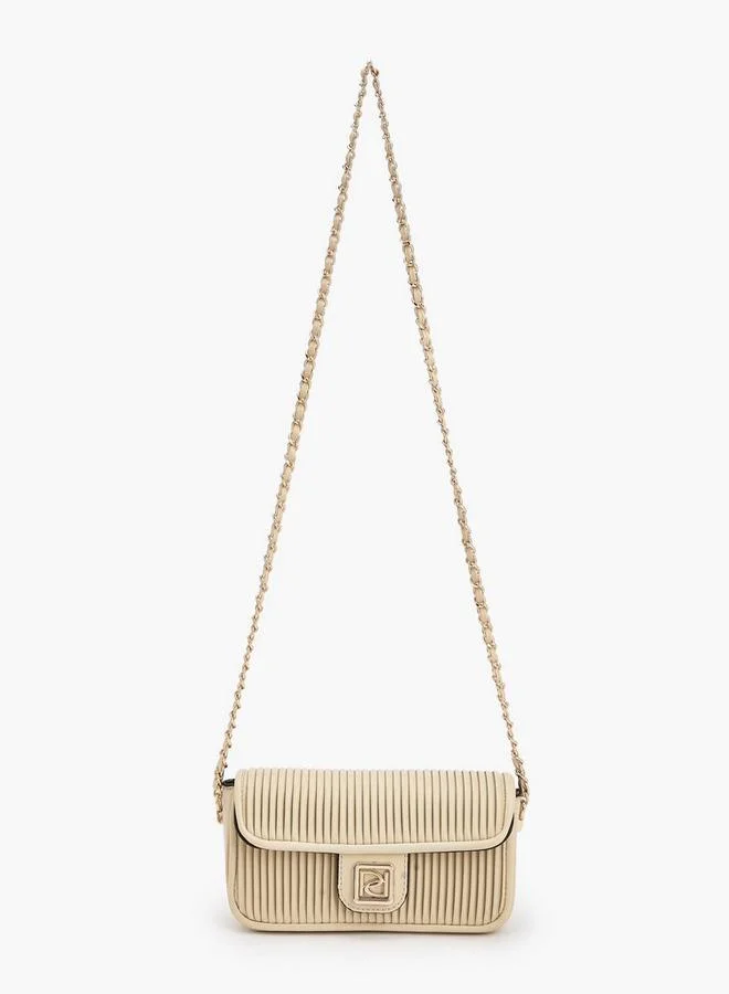 Paprika Pleated Crossbody Bag With Chain Strap