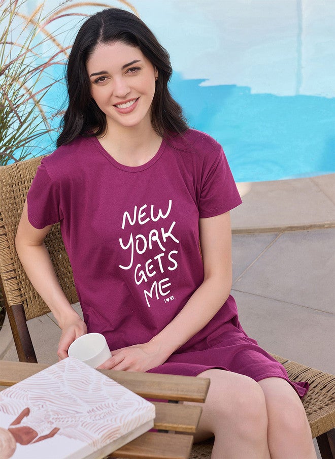 beebelle ETC X beebelle Women Typography Printed Nightdress - Image 1
