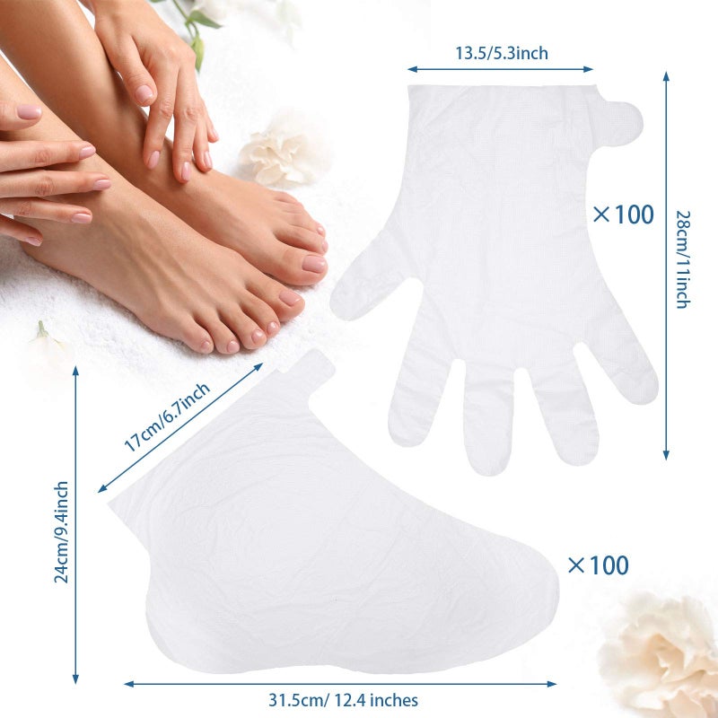 Geyoga 204 Piece Paraffin Wax Bath Set Paraffin Wax Mitts with Bath Liners Gloves and Booties, Plastic Bags Hand Mitts Terry Cloth Booties Foot Mitt - Image 4