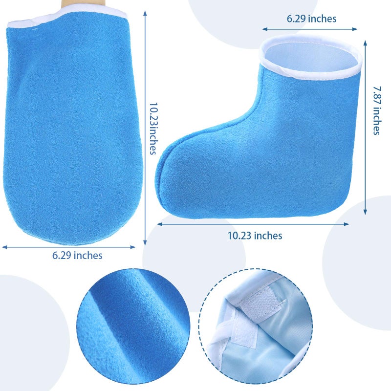 Geyoga 204 Piece Paraffin Wax Bath Set Paraffin Wax Mitts with Bath Liners Gloves and Booties, Plastic Bags Hand Mitts Terry Cloth Booties Foot Mitt - Image 3