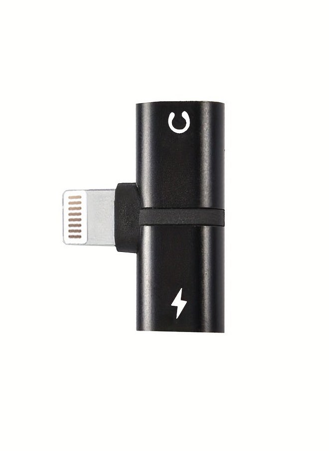 Generic - 2-In-1 Lightning Earphone And Charger Connector With Black - Image 1