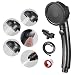 SINGSUO High Pressure Handheld Shower Head with On Off Switch Detachable Shower Head 3 Spray Modes Shower Massager Handheld with Hose and Adjustable Angle Bracket Black - Image 2