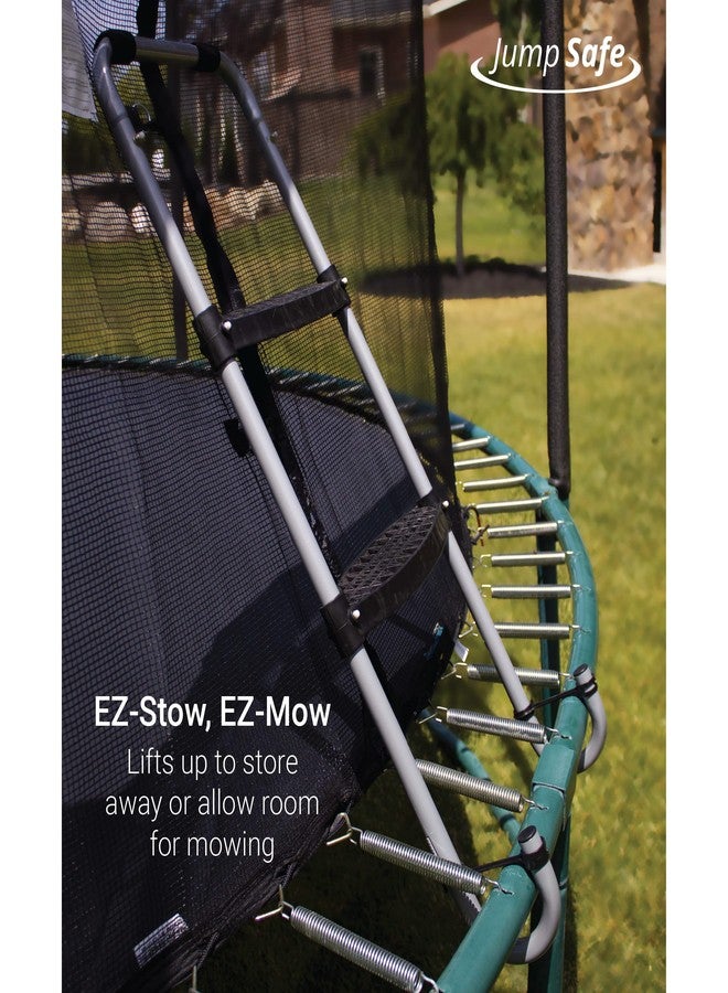 ترامبولينيبرو سلم ترامبولين من درجتين مع مزلاج أمان، شديد التحمل بدرجات عريضة - Image 4