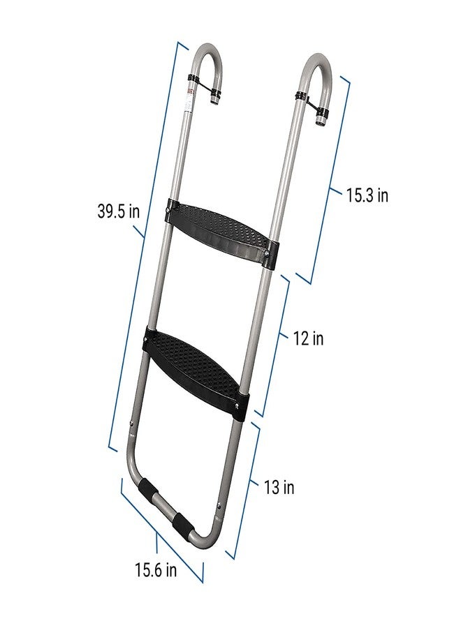 ترامبولينيبرو سلم ترامبولين من درجتين مع مزلاج أمان، شديد التحمل بدرجات عريضة - Image 3