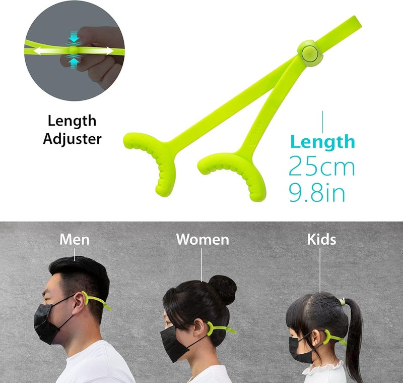 BONE COLLECTION Bone Mask Tie (3 Packs), Face Mask Holder, Adjustable & Skin-Friendly Silicone Extender Strap, Ear Savers for Kids & Adults (Black - Brown - Gray) - Image 4
