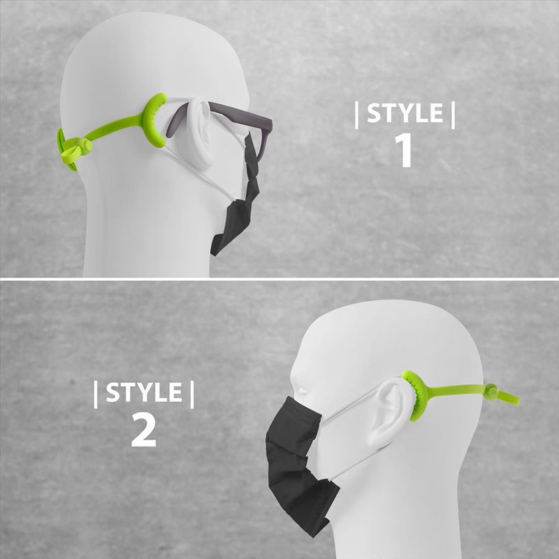 BONE COLLECTION Bone Mask Tie (3 Packs), Face Mask Holder, Adjustable & Skin-Friendly Silicone Extender Strap, Ear Savers for Kids & Adults (Black - Brown - Gray) - Image 2