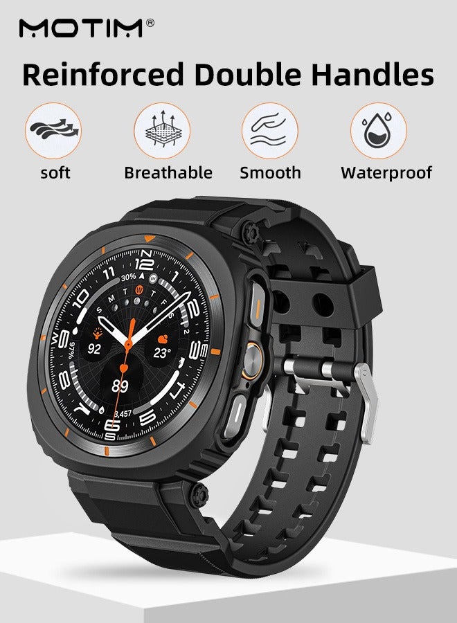 Motim Rugged Samsung Galaxy Ultra Watch Band with Case 47mm, Shockproof Replacement Strap Wristband with Bumper Case Cover for Watch7 Ultra 47mm  - Image 2
