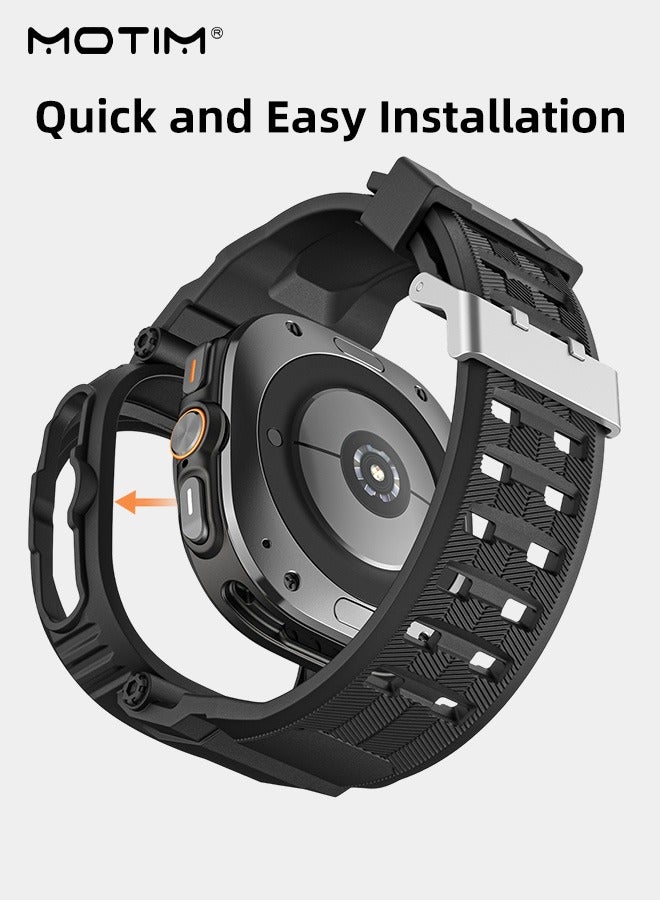 Motim Rugged Samsung Galaxy Ultra Watch Band with Case 47mm, Shockproof Replacement Strap Wristband with Bumper Case Cover for Watch7 Ultra 47mm  - Image 3