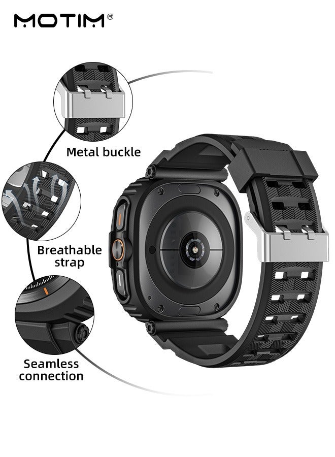 Motim Rugged Samsung Galaxy Ultra Watch Band with Case 47mm, Shockproof Replacement Strap Wristband with Bumper Case Cover for Watch7 Ultra 47mm  - Image 4
