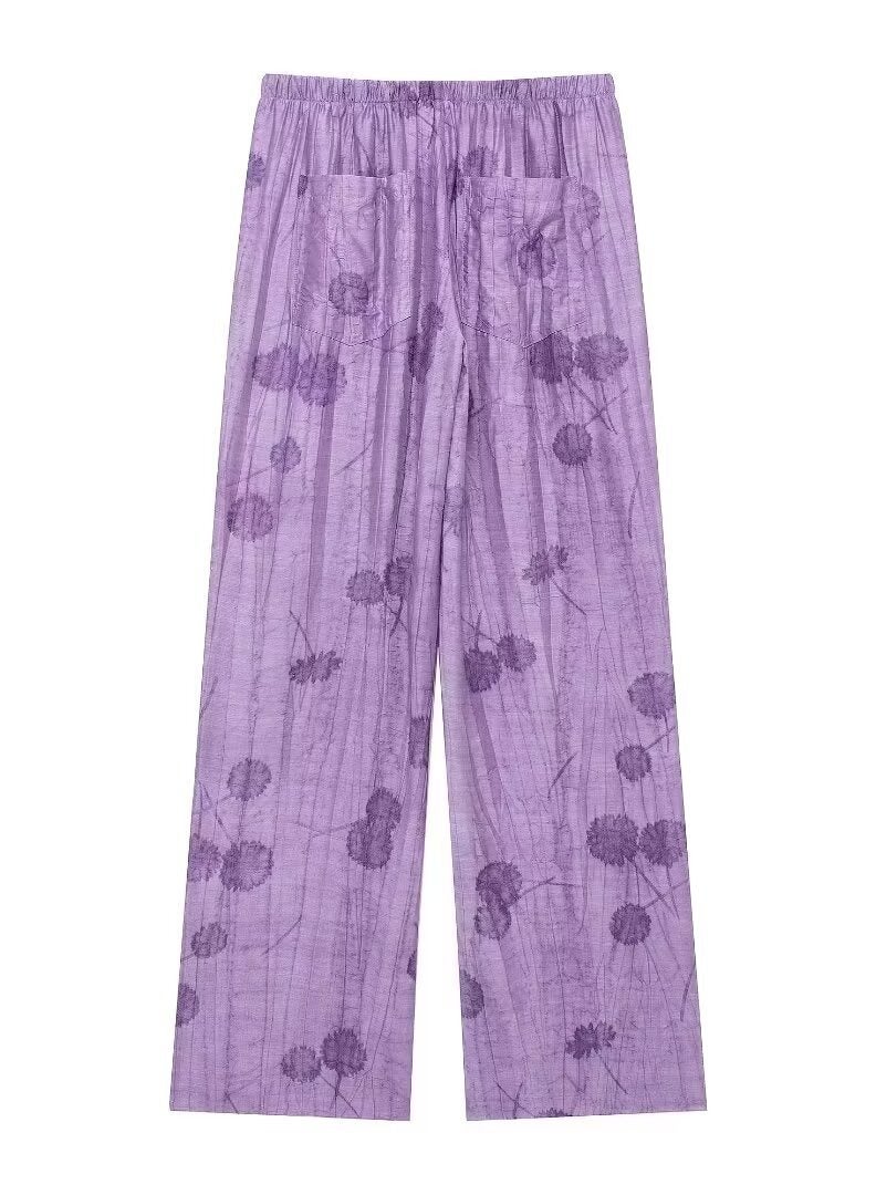 Shougu Loose Shirt Jacquard Casual Straight Leg Pants Set - Image 4