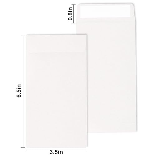 xflyxin Cash Envelopes 100 packs 3.5x6.5 inches, white envelopes, coin envelopes, seed envelopes, colored envelopes Cash, suitable for budgets, checks, coins, jewelry, small items, Large, xf007 - Image 2