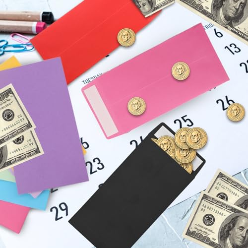 xflyxin Cash Envelopes 100 packs 3.5x6.5 inches, white envelopes, coin envelopes, seed envelopes, colored envelopes Cash, suitable for budgets, checks, coins, jewelry, small items, Large, xf007 - Image 4
