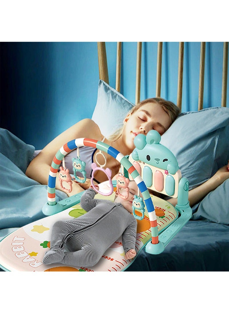 ما بيبي سجادات ألعاب رياضية للأطفال، مركز أنشطة موسيقية، سجادة رياضية للأطفال مع بيانو، سجادة مبطنة لوقت الاستلقاء على البطن للأطفال حديثي الولادة والأطفال الصغار - Image 5