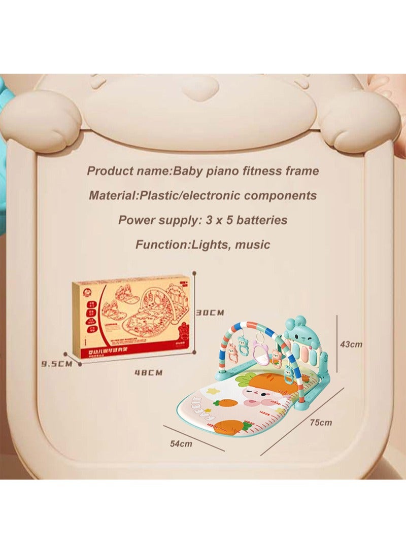 ما بيبي سجادات ألعاب رياضية للأطفال، مركز أنشطة موسيقية، سجادة رياضية للأطفال مع بيانو، سجادة مبطنة لوقت الاستلقاء على البطن للأطفال حديثي الولادة والأطفال الصغار - Image 3