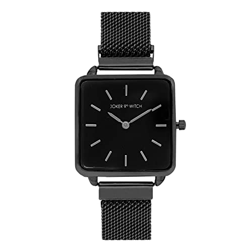Joker & Witch Vintage 28mm Black Dial 16mm Black Stainless Steel Watch for Women - Image 1