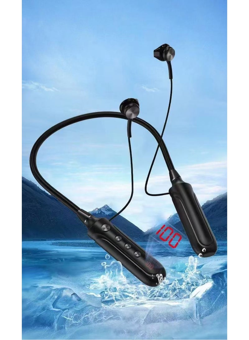 Pama A20 Bluetooth Neckband Headphones Wireless Sweatproof High Quality Sound Incoming Call Voice Prompt Reject Calls Mute Function Camera Function Beautiful and Handsome Voice - Image 5